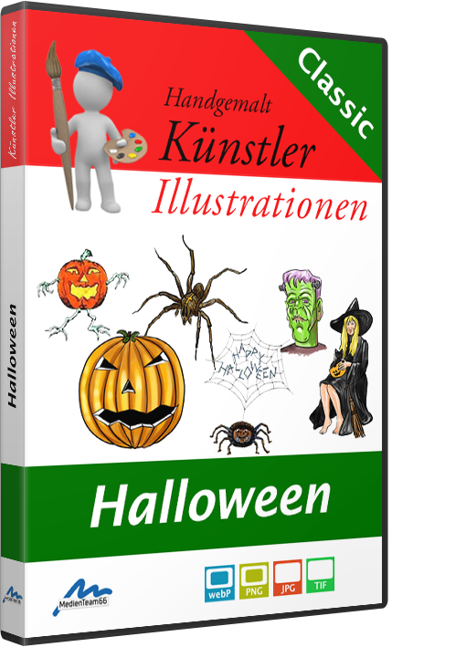 Künstler-Illustrationen - Halloween - Handgemalte Cliparts