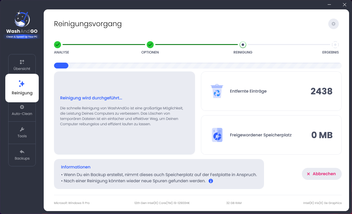 Entfernt überflüssigen Datenmüll von Ihrem PC