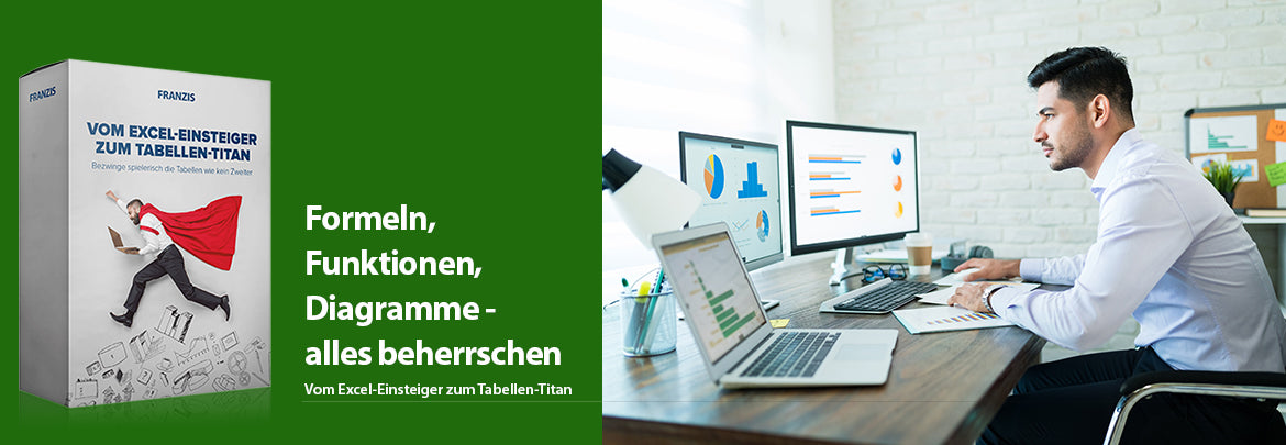  Sieben Einzelworkshops und das TOP-Seller Fachbuch für Excel im Job.