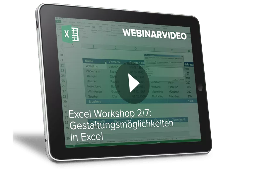  Sieben Einzelworkshops und das TOP-Seller Fachbuch für Excel im Job.