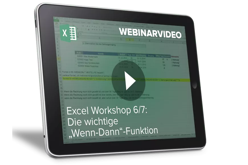  Sieben Einzelworkshops und das TOP-Seller Fachbuch für Excel im Job.