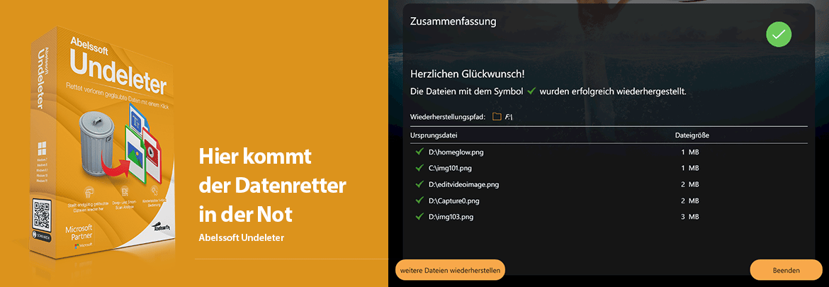 Undeleter 8 - Rettet verloren geglaubte Daten
