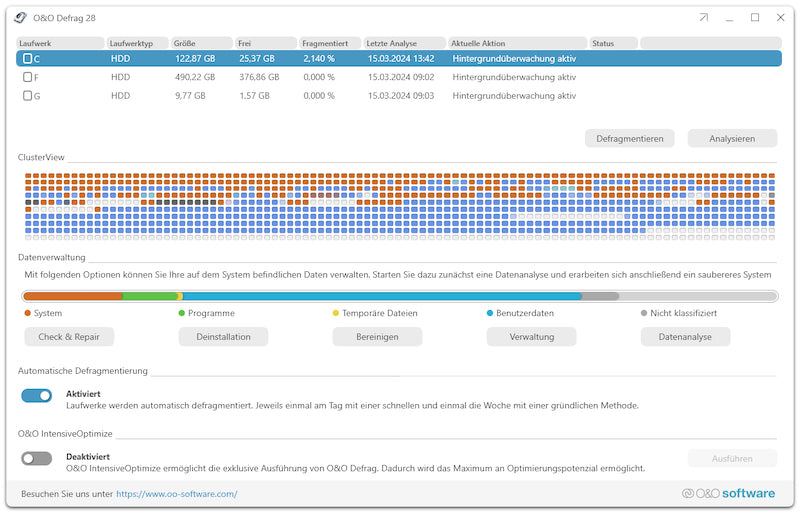 O&O Defrag 28 Professional Edition - Lizenz für 1 PC