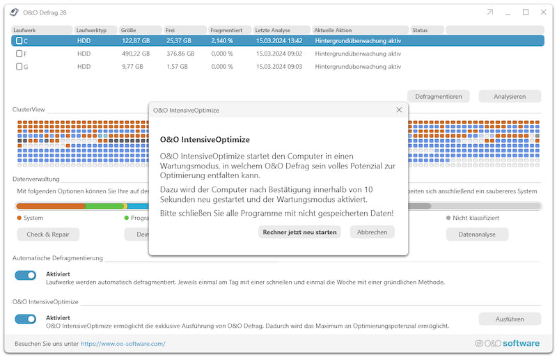 O&O Defrag 28 Professional Edition - Lizenz für 1 PC