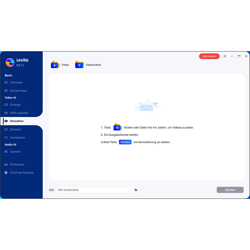 UniFab Smoother AI - Verleihen Sie Ihren Videos flüssige Perfektion!