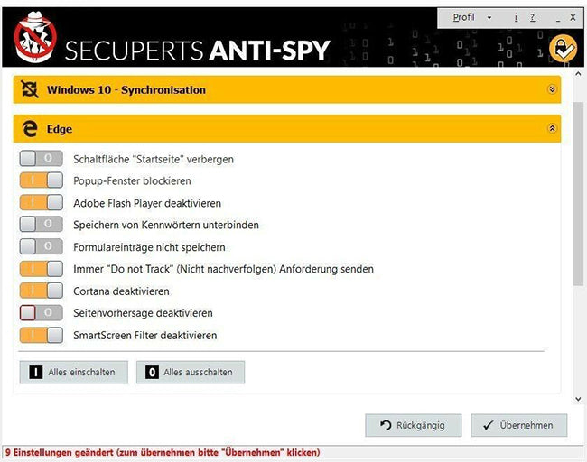 Anti-Spy für Windows 10 - Daten und Privatsphäre schützen