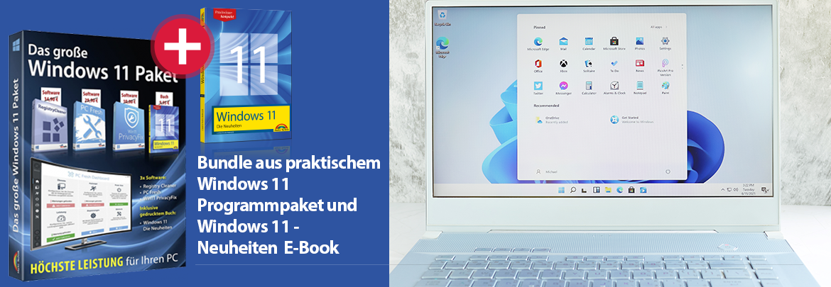 Das große Windows 11 Paket - 3 Vollversionen plus Win 11 Buch als PDF