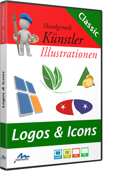 Künstler-Illustrationen - Logos & Icons - Handgemalte Cliparts