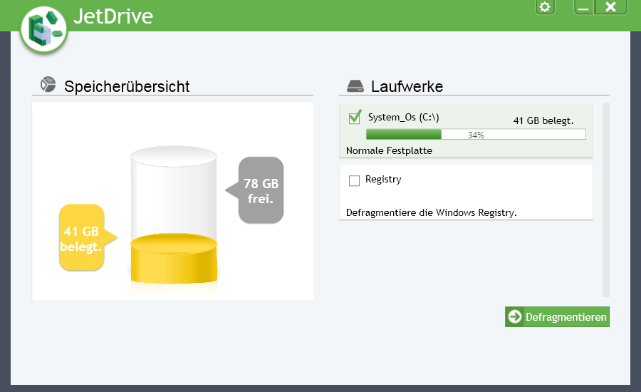 JetDrive 9 - Defragmentiert Ihre Festplatten
