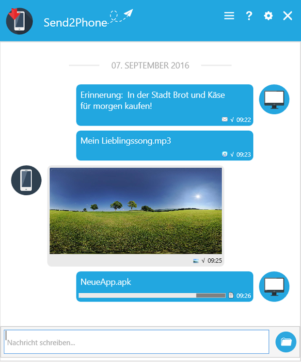 Send2Phone: Dateien und Texte zwischen Windows und Android austauschen! 

