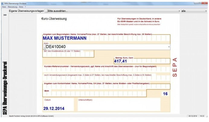 SEPA Überweisungs Druckerei 8