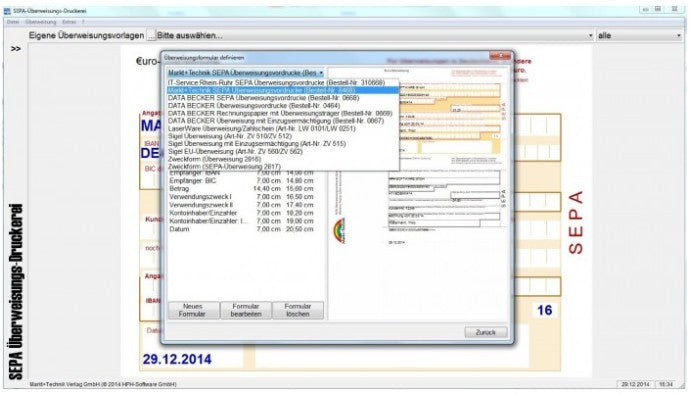 SEPA Überweisungs Druckerei 8