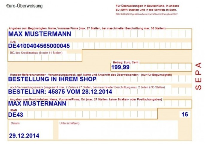 SEPA Überweisungs Druckerei 8