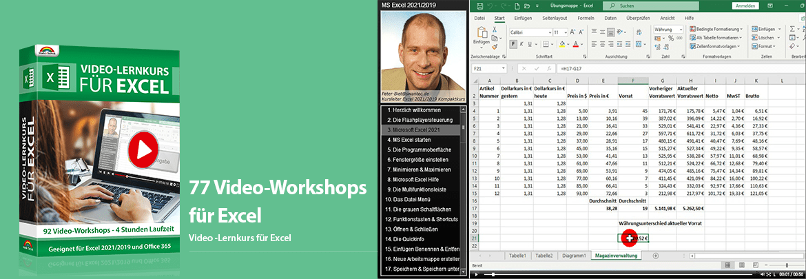 Video-Lernkurs für Excel